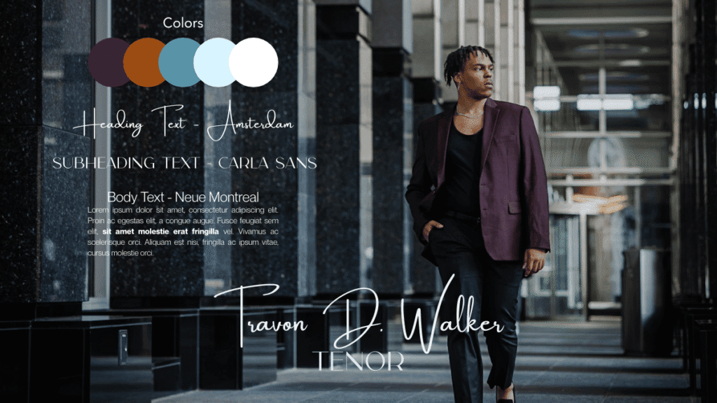 Branding package for tenor Travon D. Walker