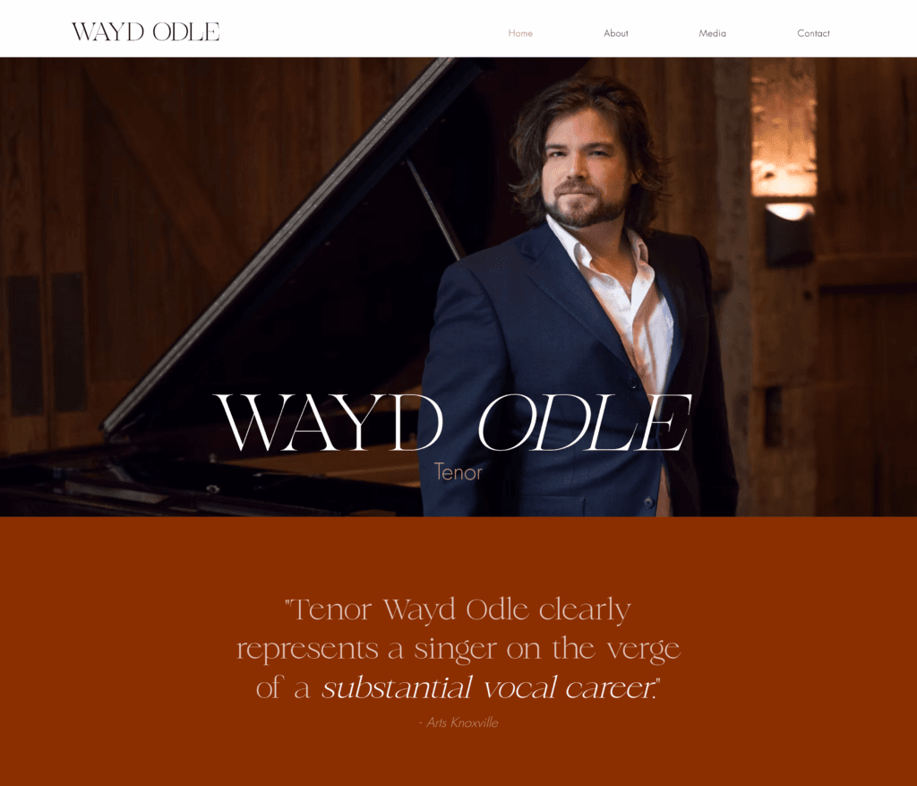 Web design for operatic tenor Wayd Odle